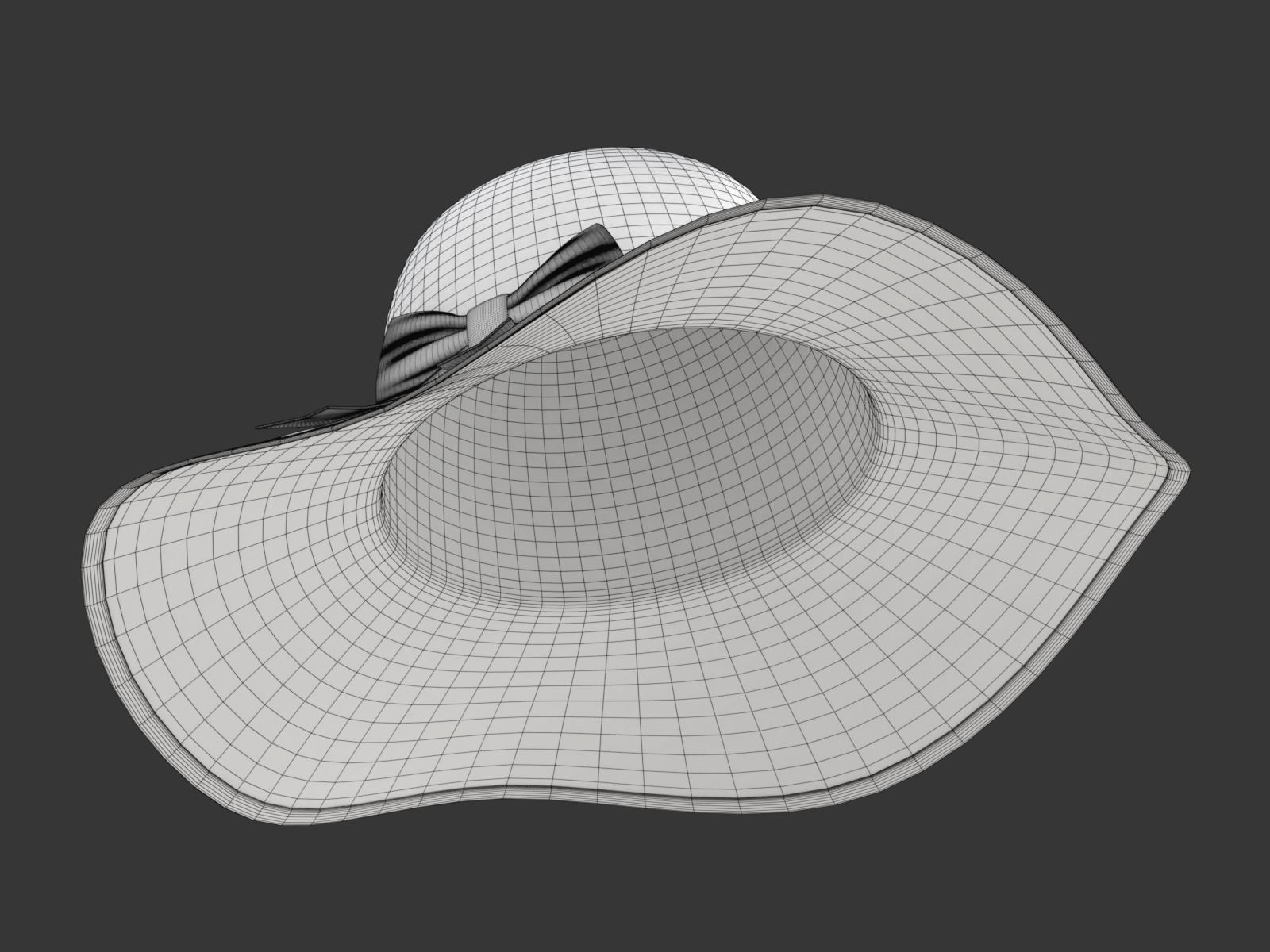 Women Sun Hat 3D model_23