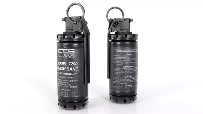 CTS 7290 Flash Bang Grenade Low-poly 3D model