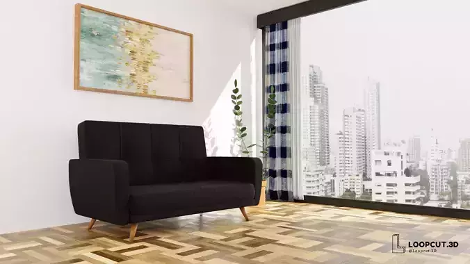 Sofa1 armchair with wooden legs