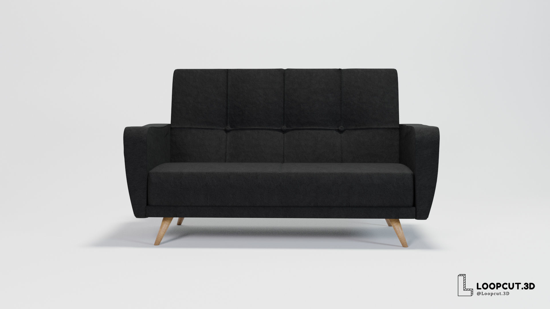 Sofa1 armchair with wooden legs 3D model_3