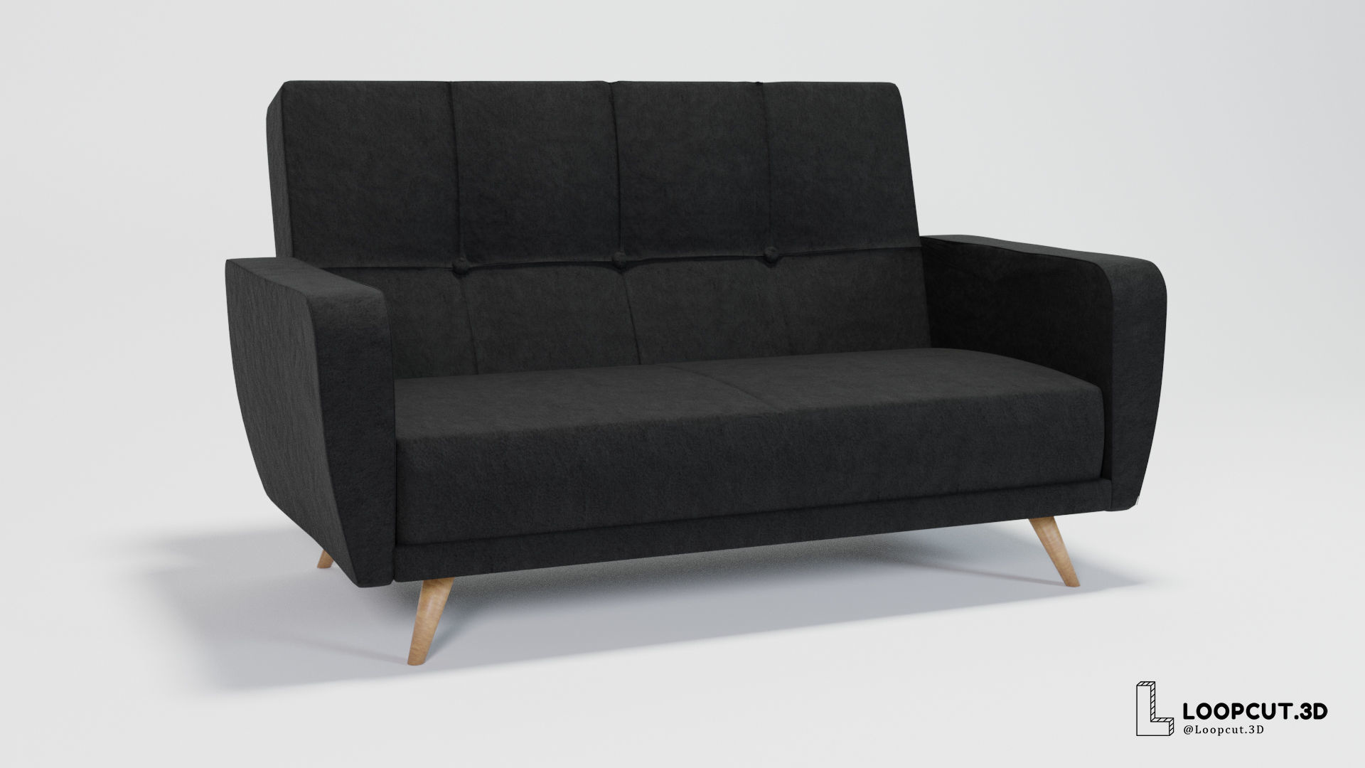 Sofa1 armchair with wooden legs 3D model_1