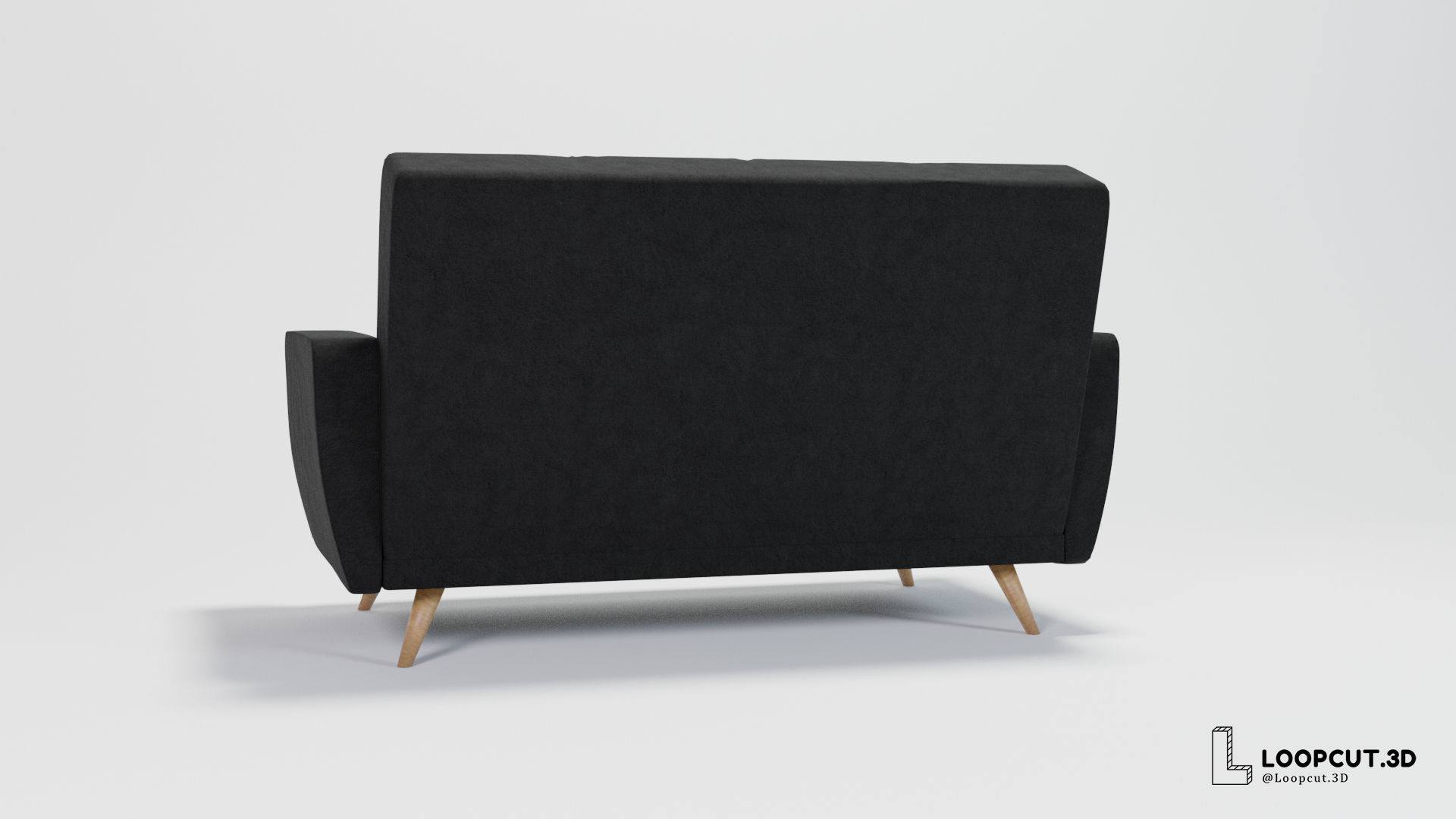 Sofa1 armchair with wooden legs 3D model_4