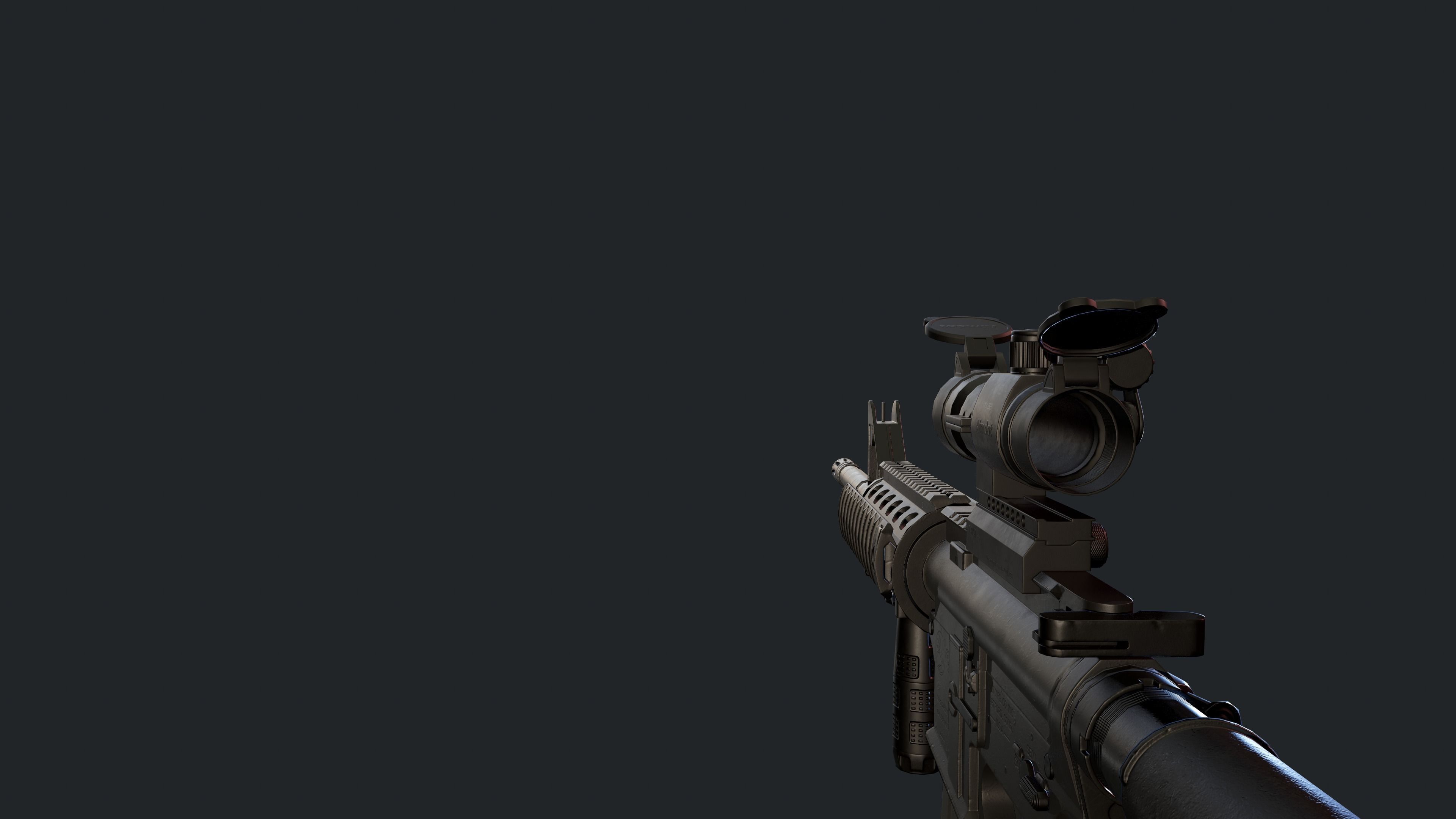 M4A1 Carbine with attachments and red dot Low-poly 3D model_7