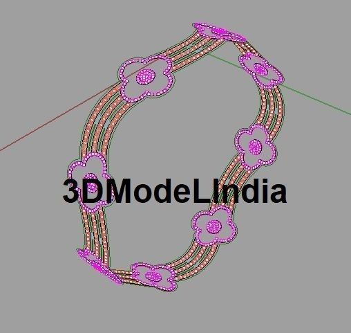 cnc machine cutting design gold Bangle  3D print model_1