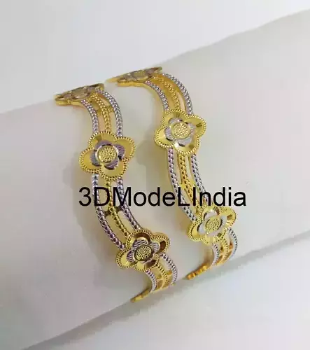 cnc machine cutting design gold Bangle 