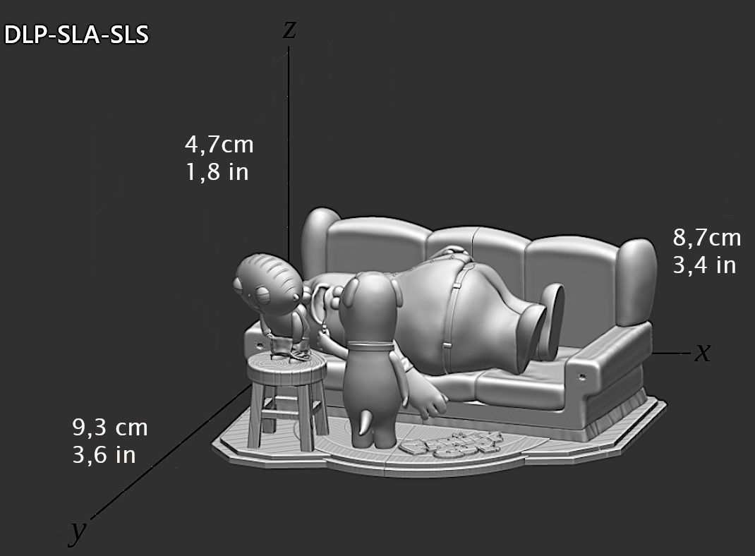 Family Guy Griffin Model Assembly File STL-OBJ 3D Printing  3D print model_12