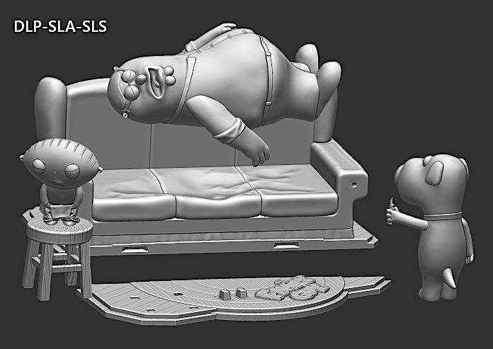 Family Guy Griffin Model Assembly File STL-OBJ 3D Printing  3D print model_13