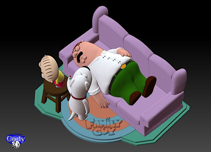 Family Guy Griffin Model Assembly File STL-OBJ 3D Printing  3D print model_3