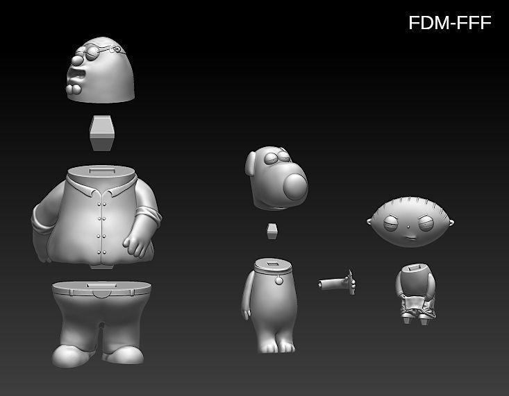 Family Guy Griffin Model Assembly File STL-OBJ 3D Printing  3D print model_9