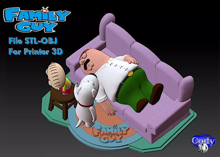 Family Guy Griffin Model Assembly File STL-OBJ 3D Printing  3D print model_0