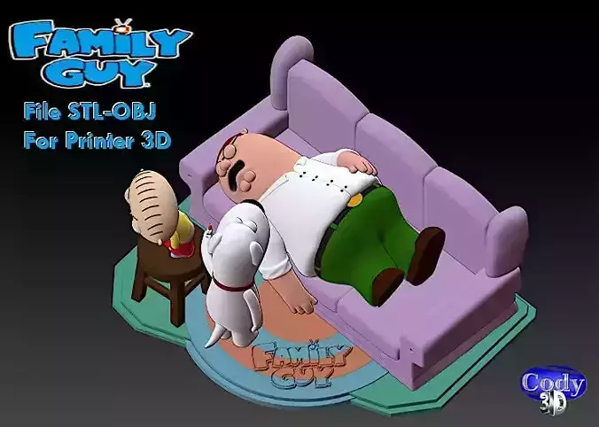 Family Guy Griffin Model Assembly File STL-OBJ 3D Printing  3D print model