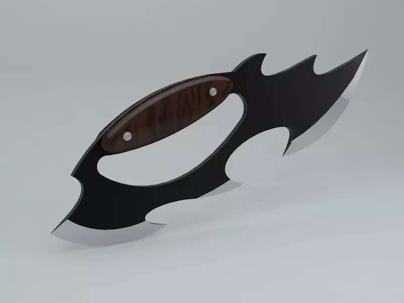 Weapons - Knife with brass knuckles handled Low-poly 3D model_0