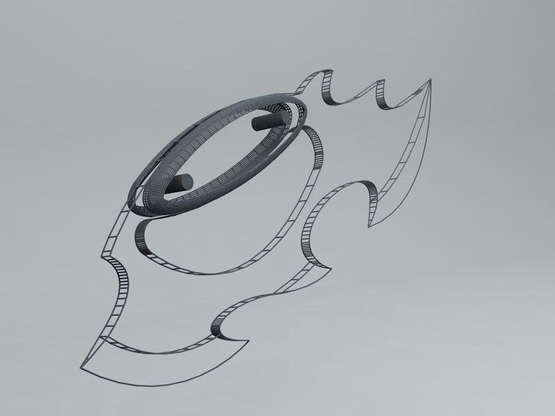 Weapons - Knife with brass knuckles handled Low-poly 3D model_6