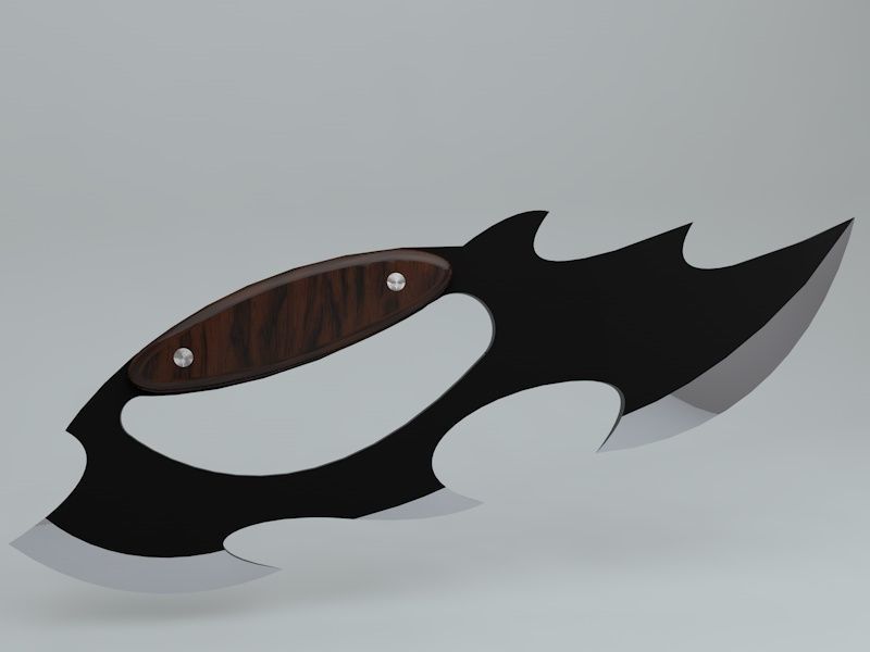 Weapons - Knife with brass knuckles handled Low-poly 3D model_3