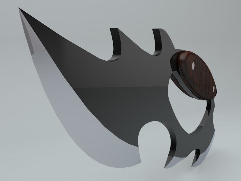 Weapons - Knife with brass knuckles handled Low-poly 3D model_5