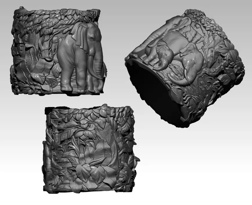 Realitic Detailed Safari Jungle Animal Ring Elephant 3D print model