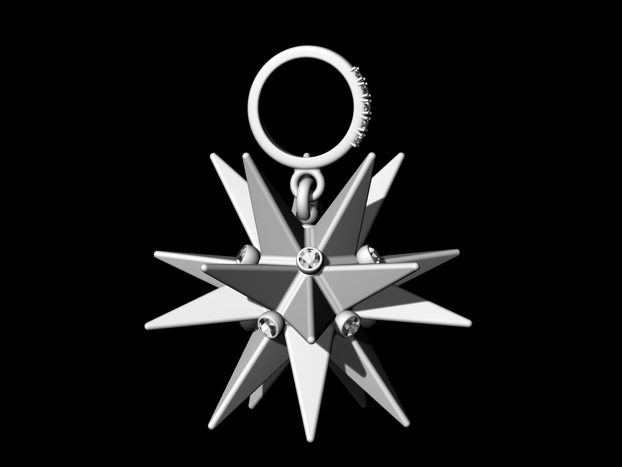 Christmas star pendant 3D print model_6