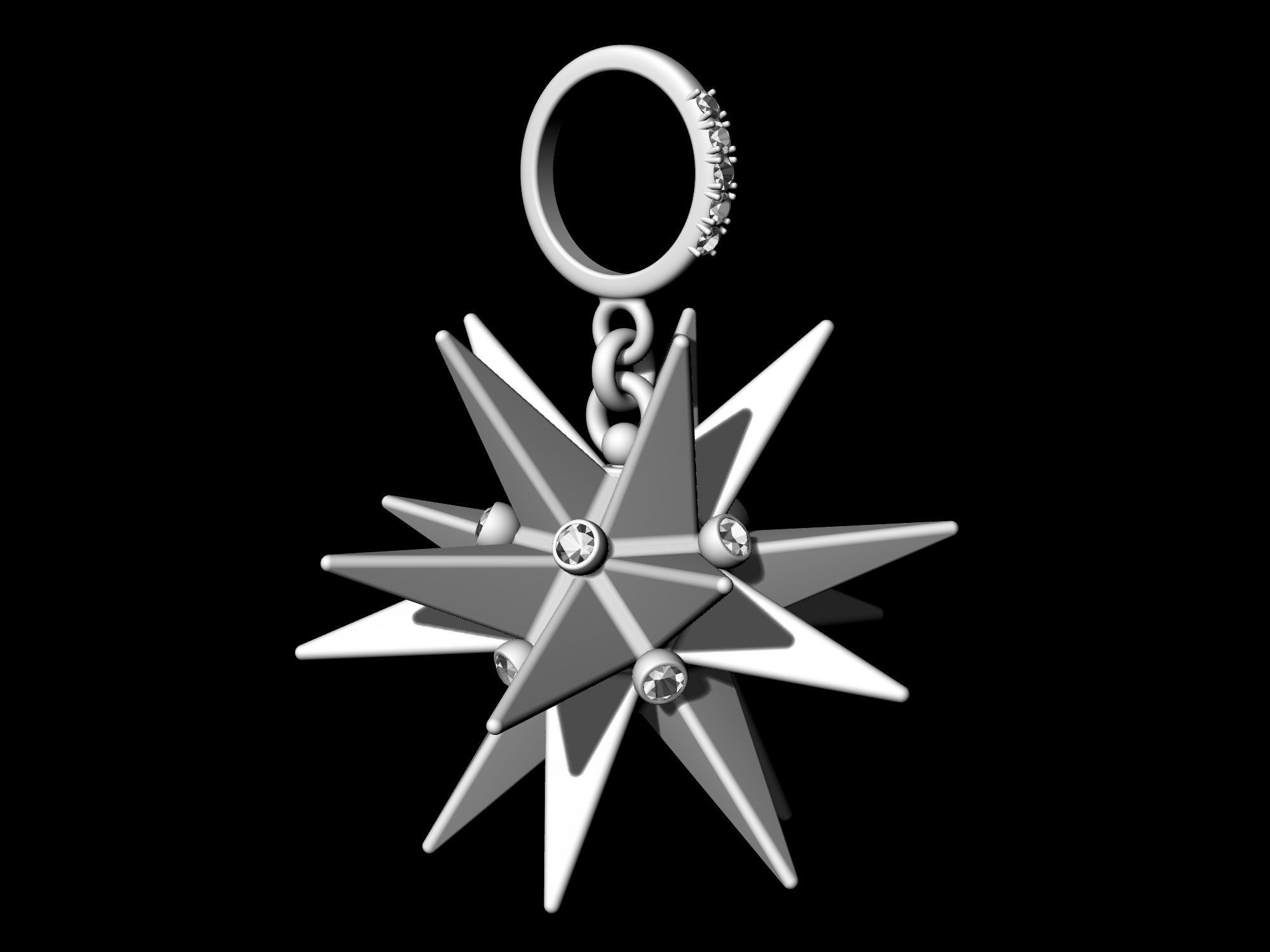 Christmas star pendant 3D print model_5