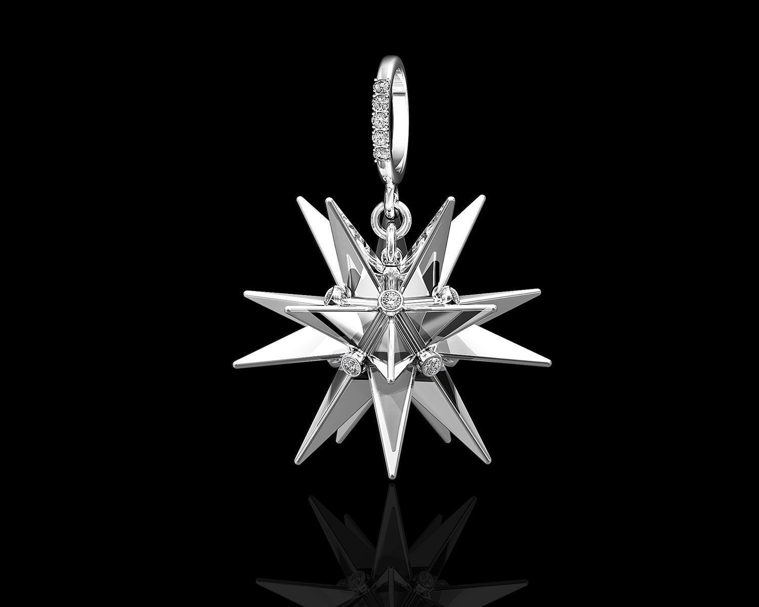 Christmas star pendant 3D print model_2