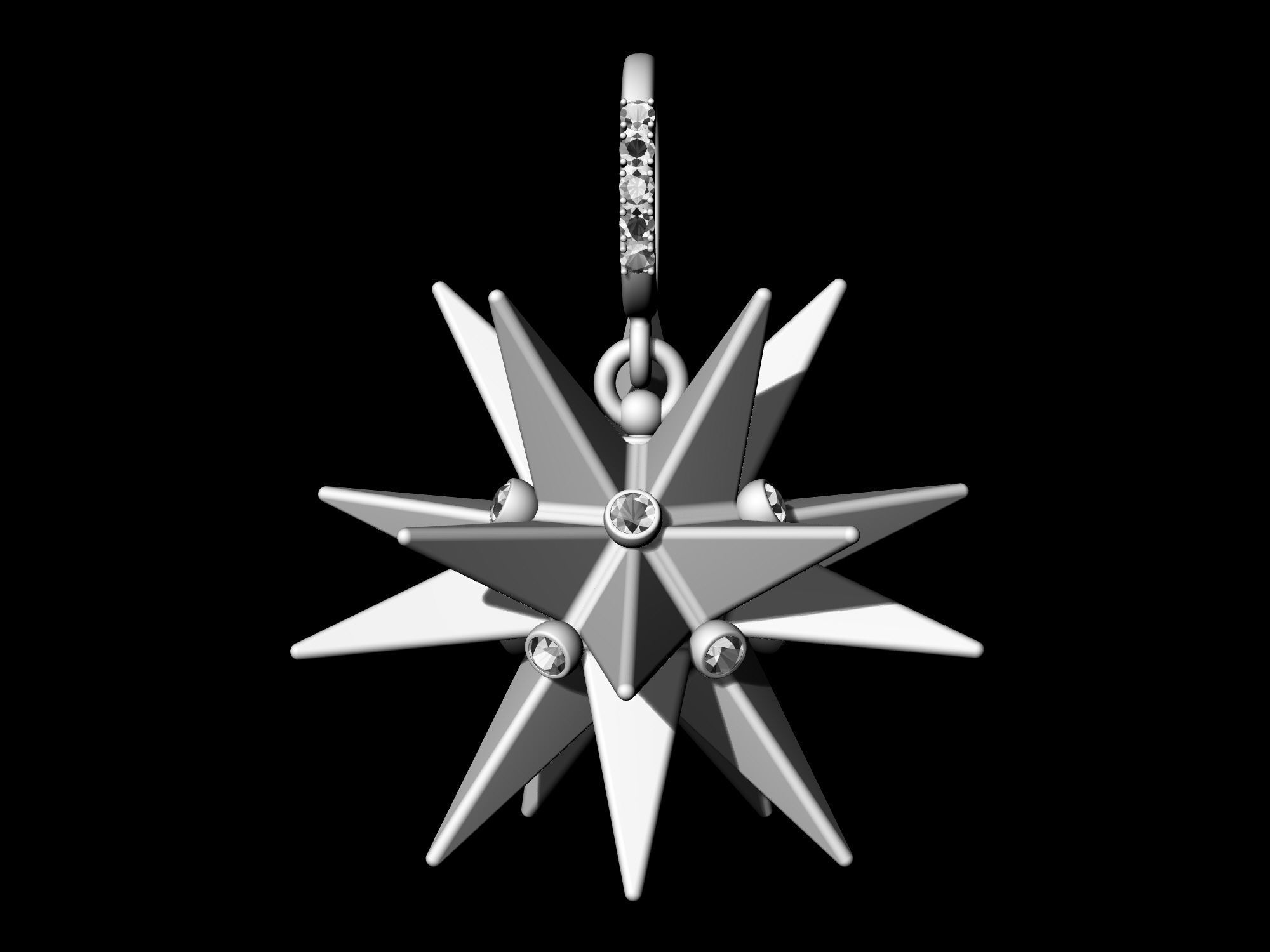 Christmas star pendant 3D print model_4