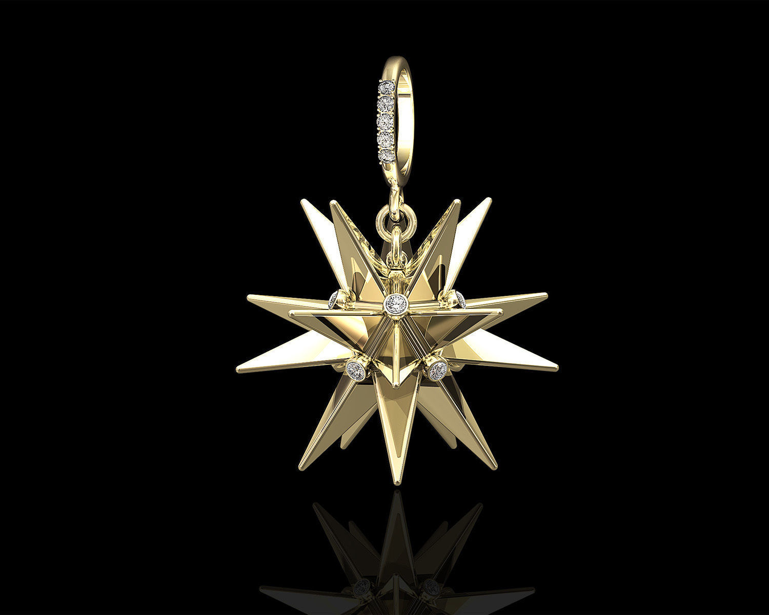Christmas star pendant 3D print model_1