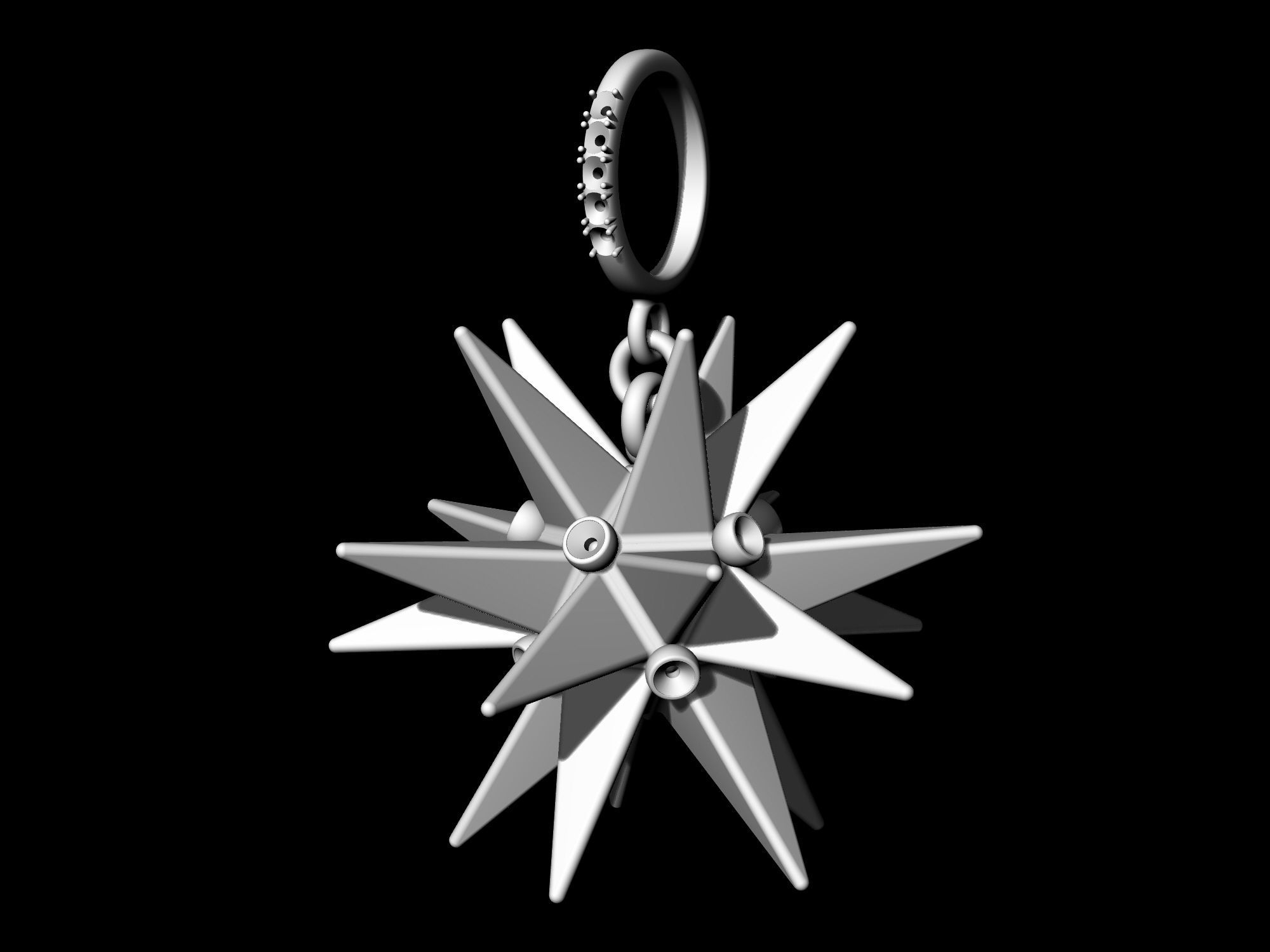 Christmas star pendant 3D print model_7