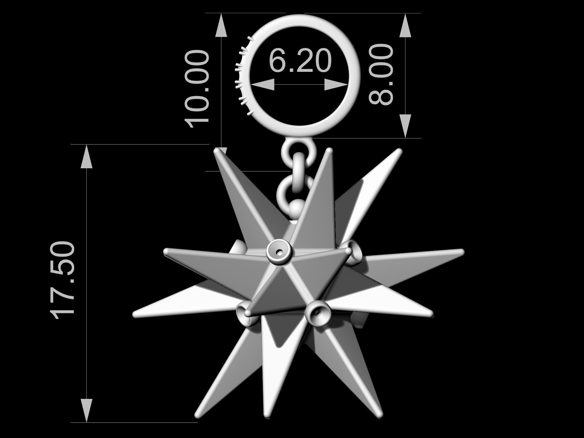 Christmas star pendant 3D print model_11