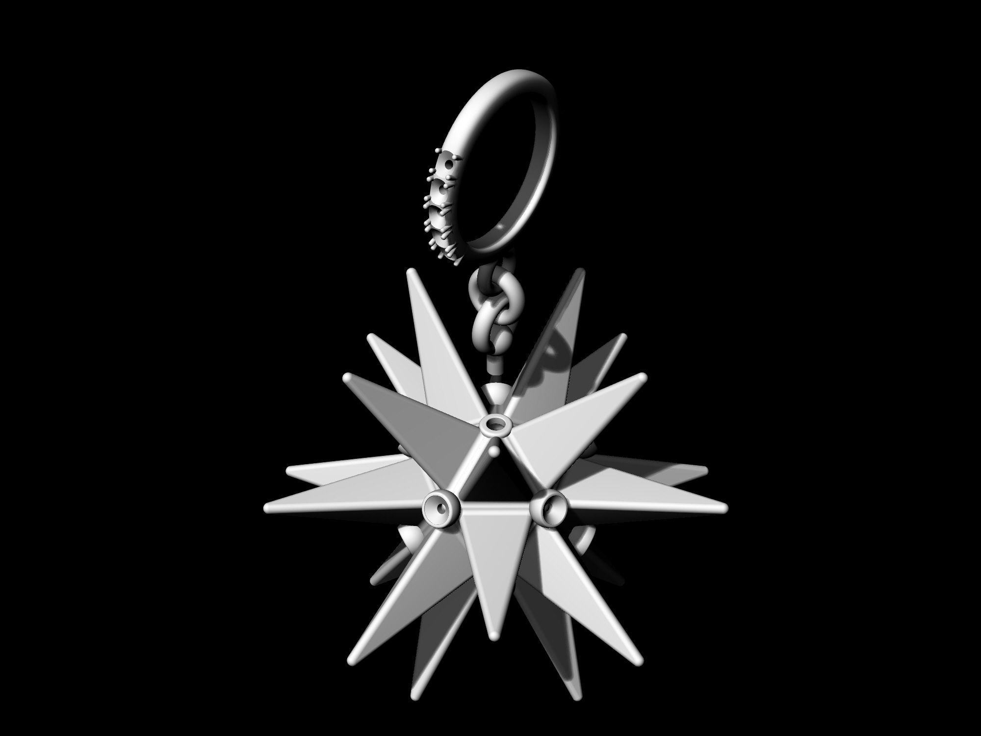 Christmas star pendant 3D print model_9