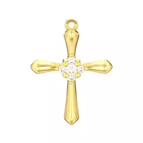 Simple diamond cross pendant 3D print model