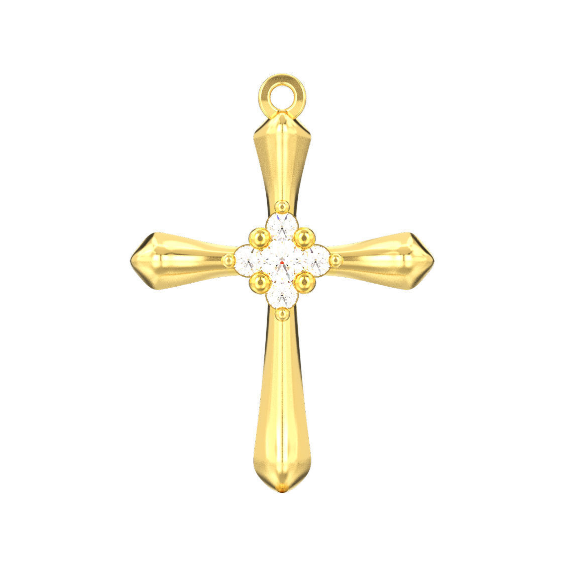 Simple diamond cross pendant 3D print model_4
