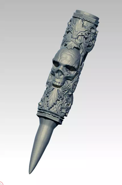 Bullet pendant with Skull 3D print model_0