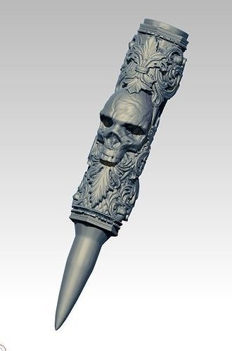 Bullet pendant with Skull 3D print model