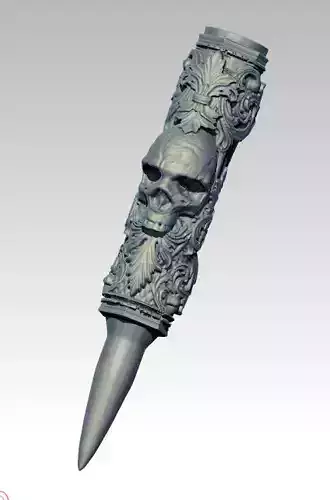 Bullet pendant with Skull 3D print model