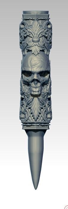 Bullet pendant with Skull 3D print model_1