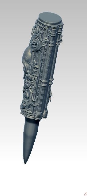 Bullet pendant with Skull 3D print model_3