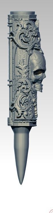 Bullet pendant with Skull 3D print model_2