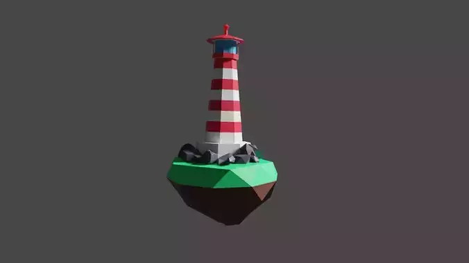 Lighthouse low poly in polygons
