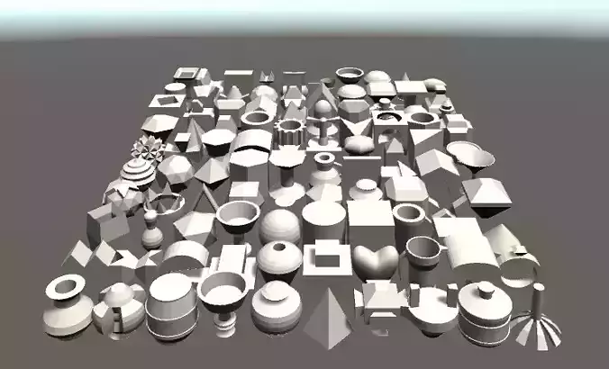 100 pieces - hyper casual game objects pack - low poly  Low-poly 3D model