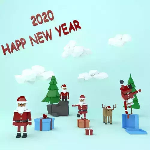 Lowpoly Santa Claus Pack 2020