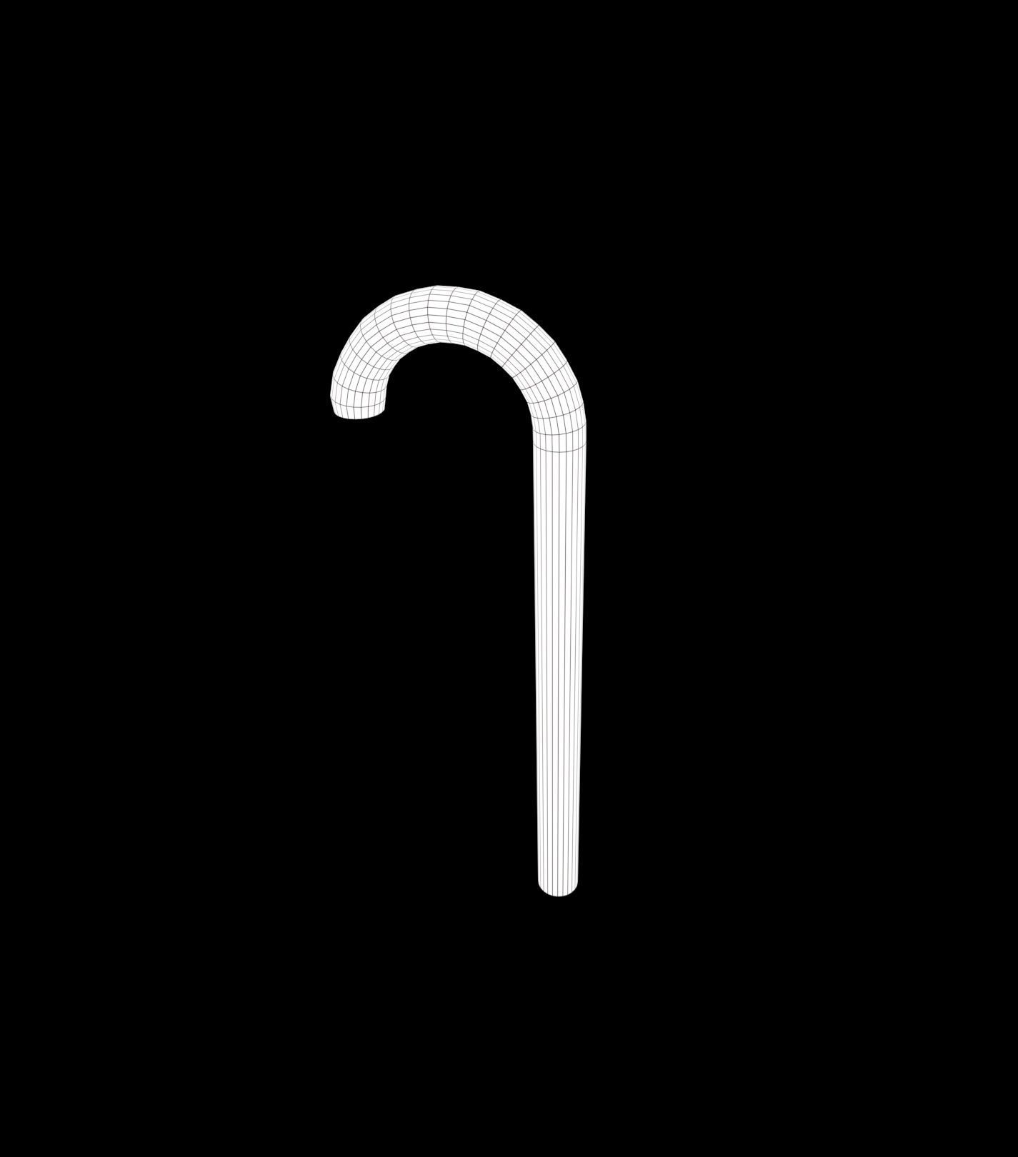 Low Poly CandyCane - Game Ready candy cane Low-poly 3D model_1