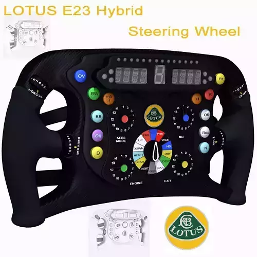 Lotus E23 Steering wheel Low-poly 3D model