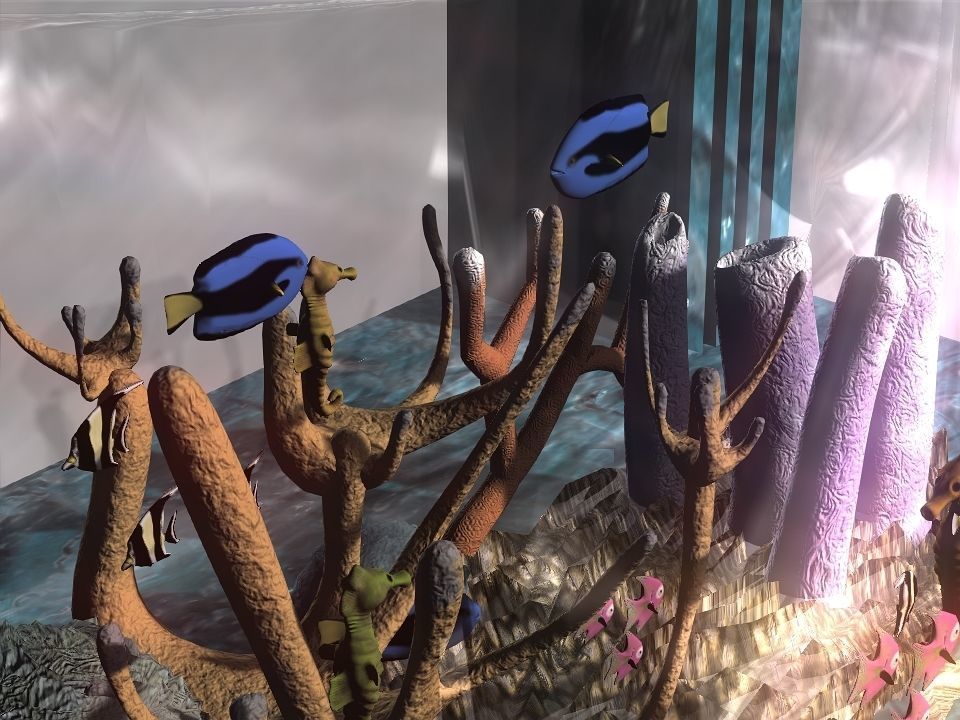 Marble fish bowl 3D model_4