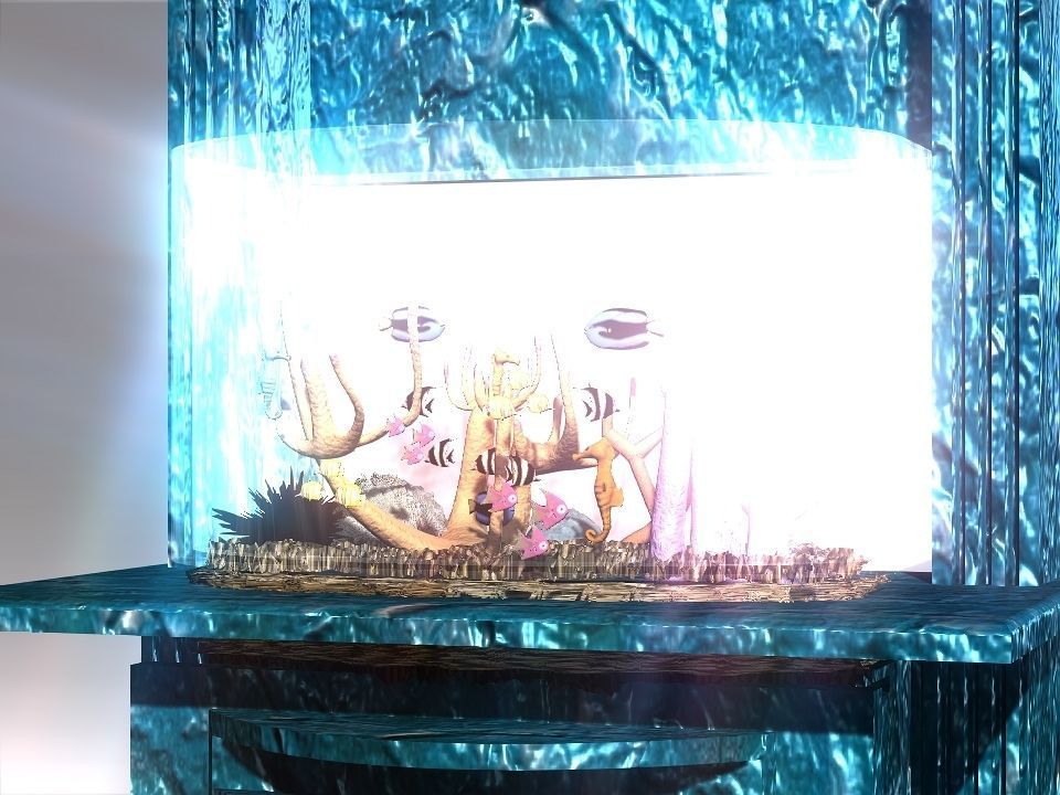 Marble fish bowl 3D model_8