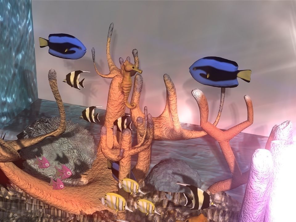 Marble fish bowl 3D model_2