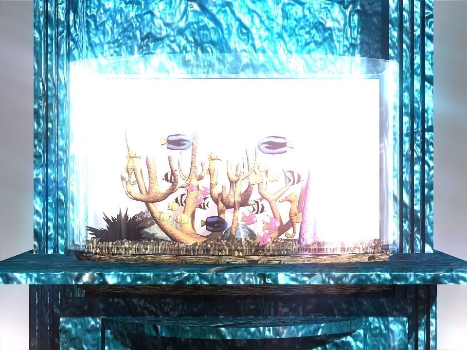 Marble fish bowl 3D model_1