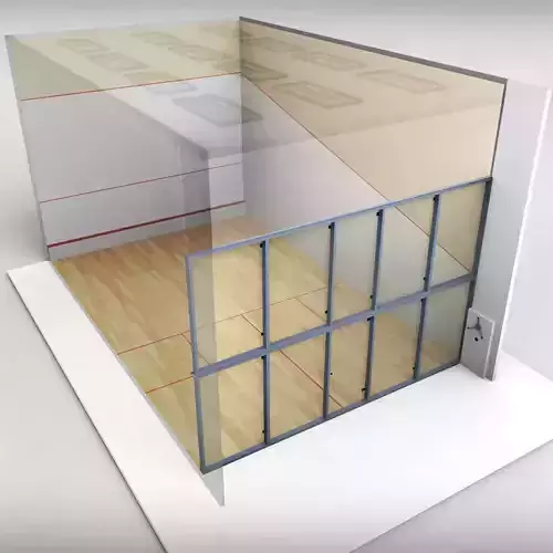 Squash Sport Tennis Court low poly Low-poly 3D model