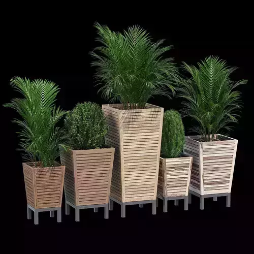 Ozone four wooden planters