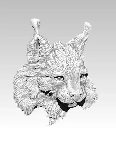 Lynx cat wild cat puma tiger Detailed relief 3D print model_0