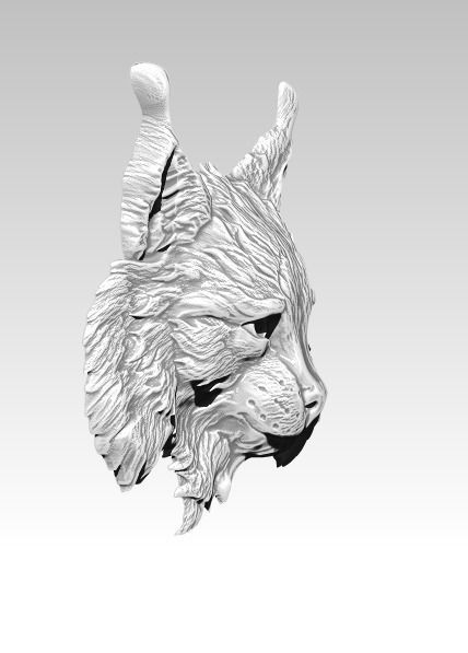 Lynx cat wild cat puma tiger Detailed relief 3D print model_1