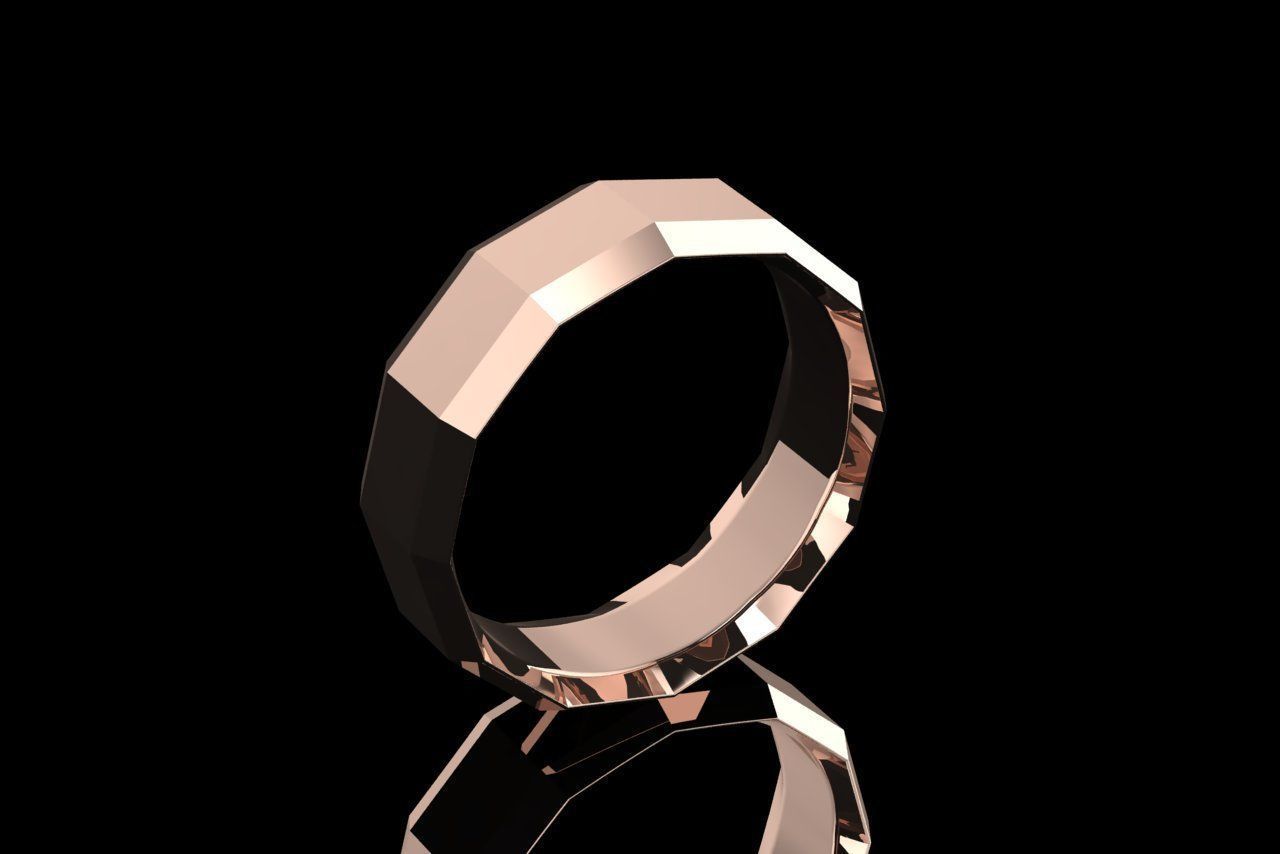 David Yurman Faceted Band Ring in EU Size 3D print model_4